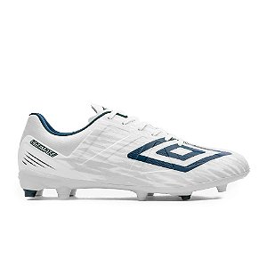 Chuteira Umbro Campo Ultimate Branco e Azul