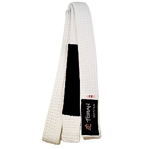 Faixa Kimono Torah Ponteira Simples Branco e Preto
