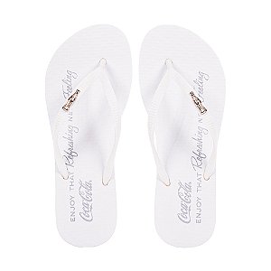 Chinelo Coca-Cola Enjoy New Year 24/25 Feminino Branco