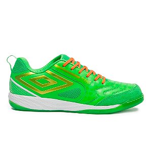 Chuteira Umbro Futsal Pro 5 Verde, Branco e Vermelho