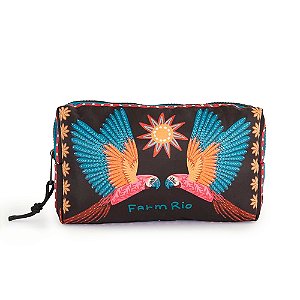 Maxi Necessaire Farm Ora Bolas G Samba das Araras Preto/Azul/Laranja