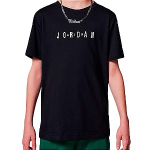 Camisa Jordan MJ Wordmark CW Kids Preto