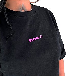 Camisa Baw Regular Street Girls Unissex Preto Rosa