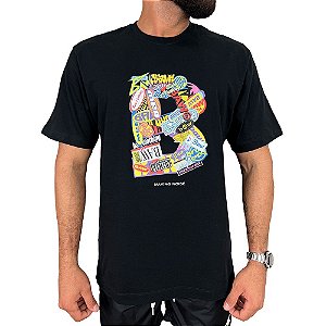 Camisa Baw Regular Sticker Masculina Preto Colors