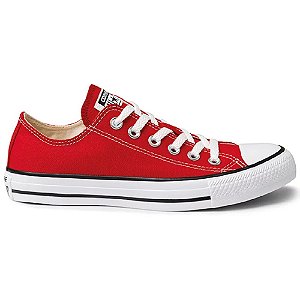 Tênis Converse All Star Chuck Taylor AS Core OX Masculino Vermelho, Preto e Cinza