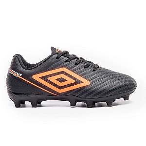 Chuteira Umbro Campo Adamant Infantil Preto/Laranja