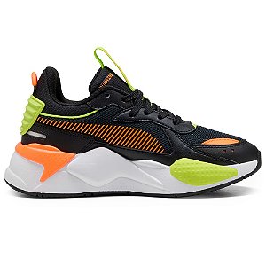 Tênis Puma RS-X Boys Jr Preto/Laranja/Verde