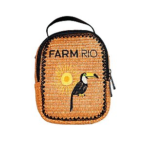 Mini Mochila Farm Borogodó Artesanal Marrom e Preto
