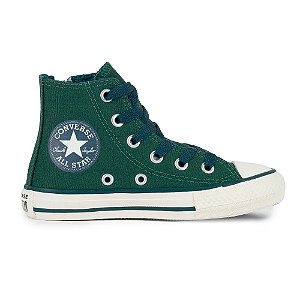 Tênis Converse All Star Chuck Taylor Cano Alto Infantil Verde/Branco