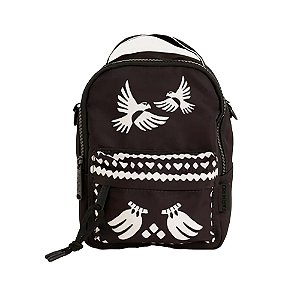 Mini Mochila Farm Borogodó Lenço Dia e Noite Preto/Branco