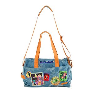 Bolsa FARM Viva Patch Rio Azul Jeans/Marrom