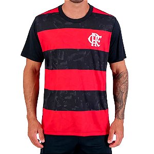 Camisa Braziline Flamengo Torcer Básica Masculina Preto/Vermelho