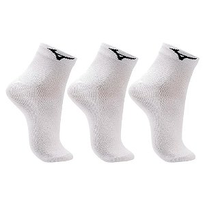 Kit Meia Mizuno Training Cano Curto Branco/Preto