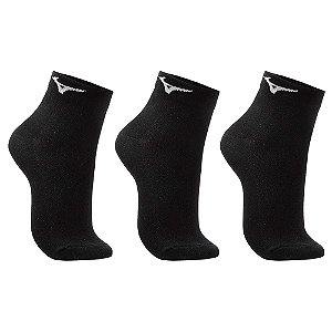 Kit Meia Mizuno Training Cano Curto Preto/Branco