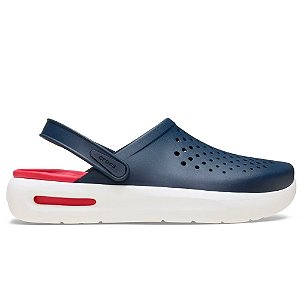 Sandália Crocs InMotion Clog Masculino Azul/Branco/Vermelho