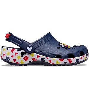 Sandália Crocs Mickey Friends Classic Infantil Marinho, Branco