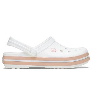 Sandália Crocs Crocband Branco, Rose