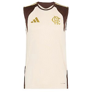 Camisa Adidas Treino Sem Mangas TIRO26 Competition CR Flamengo Bege, Marrom