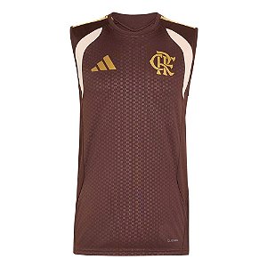 Camisa Adidas Treino Sem Mangas TIRO26 Competition CR Flamengo Marrom/Bege