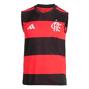 Camiseta Adidas Sem Mangas CR Flamengo 26 I Preto, Vermelho