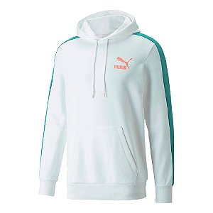 Casaco Puma Iconic T7 Hoodie Branco, Verde e Rosa