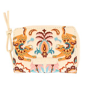 Carteira Farm Ziriguidum Festa de Onça Off White Bege