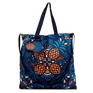 Bolsinha Farm Me Leva Lenço Magia Tropical Marinho