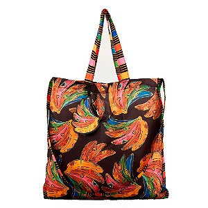 Bolsinha Farm Me Leva Max Arara Banana Patch Preto Colors