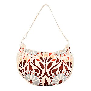 Bolsa Farm Banana G Florejo Bege Marrom Azul