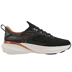 Tênis Mizuno Glow 3 Preto e Bronze
