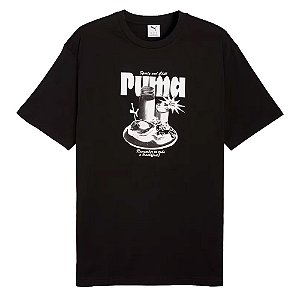 Camisa Puma Graphic Tee Preto e Branco