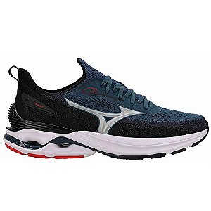 Tênis Mizuno Wave Mirai 8 Masculino Petróleo e Preto