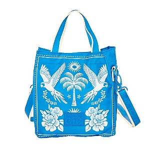 Bolsa Farm Mimo Lenço Tropical Azul e Branco