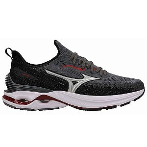 Tênis Mizuno Wave Mirai 8 Masculino Chumbo e Preto