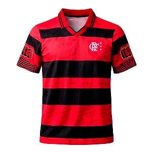 Camiseta Betel Flamengo Retrô 1996 Vermelha e Preta