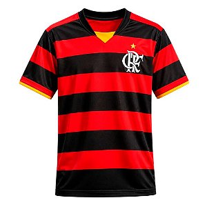 Camiseta Betel Flamengo Retrô 2008 Vermelha e Preta