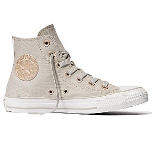 Tênis Converse All Star Chuck Taylor Cano Alto Marfim e Amêndoa