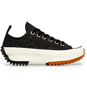 Tênis Converse All Star Run Star Hike Seasonal Cano Baixo Preto e Ouro Claro