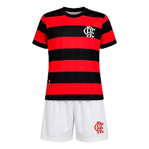 Kit Betel Flamengo Home Infantil Vermelho e Preto