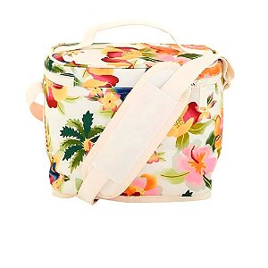 Mini Cooler Farm Farofa Floral Havaiano Off White