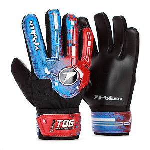 Luva de Goleiro Poker Training Basic Infantil Vermelho e Azul