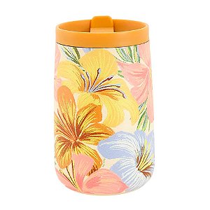 Copo Farm Que Sede 450ml Floral Bahia Bege e Floral