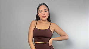 Top Marrom Chocolate