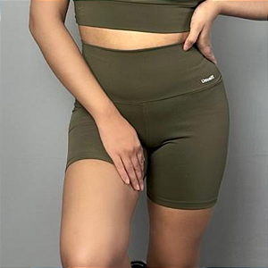 Shorts Cintura Alta Verde Militar