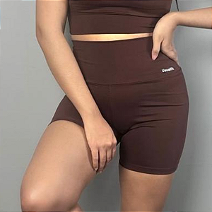 Shorts Cintura Alta Marrom Chocolate