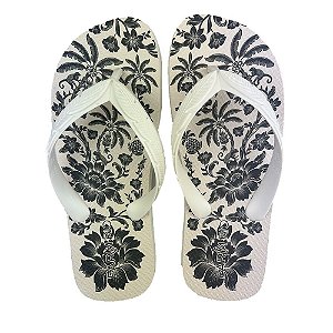 Chinelo Farm Feminino Rastreio Branco Guanacaste