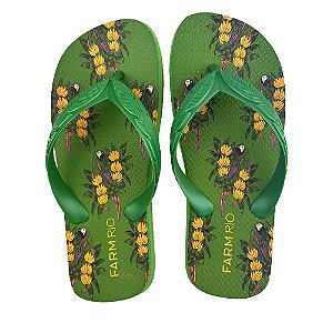 Chinelo Farm Feminino Rastreio Verde Floresta
