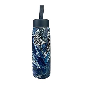 Garrafa Farm Que Sede 500ML Dotted Macaw Azul Branco