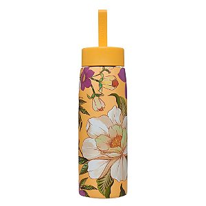 Garrafa Farm Que Sede Pássaro em Flor 750ml Amarelo Floral