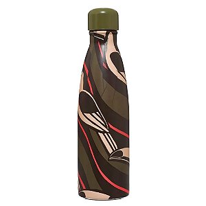 Garrafa Farm Glub Glub Tucanos Gráficos 500ml Verde Musgo